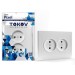 Розетка 2-м СП Pixel 16А IP20 без заземл. в сборе бел. TOKOV ELECTRIC TKE-PX-R2F-C01