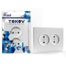 Розетка 2-м СП Pixel 16А IP20 без заземл. в сборе бел. TOKOV ELECTRIC TKE-PX-R2F-C01