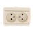 Розетка 2-м ОП Nata 16А IP20 без заземл. керамика крем. LEZARD 710-0300-128