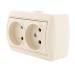 Розетка 2-м ОП Nata 16А IP20 без заземл. керамика крем. LEZARD 710-0300-128