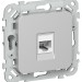 Розетка компьютерная СП FLITE РК5е-1-0-ФлА RJ45 кат.5E UTP механизм алюм. IEK FI-K12-1-K47