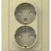 Розетка 2-м СП Blanca 16А IP20 250В с заземл. защ. шторки беж. SE BLNRS001127