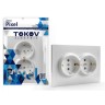 Розетка 2-м СП Pixel 16А IP20 с заземл. защ. шторки в сборе бел. TOKOV ELECTRIC TKE-PX-R2FZSF-C01