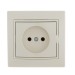 Розетка 1-м СП Mira 16А IP20 без заземл. со вставкой керамика крем. LEZARD 701-0303-121