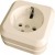 Розетка 1-м ОП 16А IP20 квадрат. с заземл. крем. Makel 45208