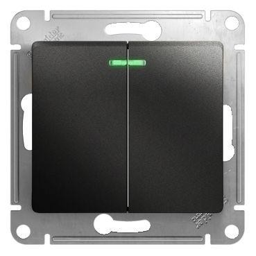 Выключатель 2-кл. СП Glossa 10А IP20 (сх. 5а) 10AX с подсветкой механизм антрацит SE GSL000753 Выключатель 2-кл. СП Glossa 10А IP20 (сх. 5а) 10AX с подсветкой механизм антрацит SE GSL000753