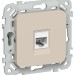 Розетка компьютерная СП FLITE РК5е-1-0-ФлЛ RJ45 кат.5E UTP механизм льняной IEK FI-K12-1-K88