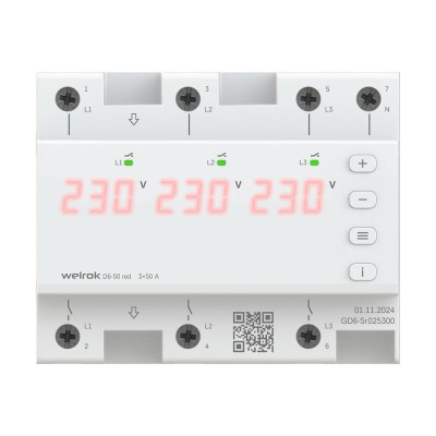 Реле напряжения D6-50 red Welrok 4660251140403