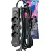 Удлинитель 3х3м с заземл. 10А IP20 USB 2800Вт 220В ПВС 3х1 с выкл. черн. КОСМОС YKsm3m3g-Z-VU10А-B