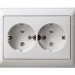 Розетка 2-м СП W59 16А IP20 с заземл. защ. шторки в сборе бел. SE RS16-255-18