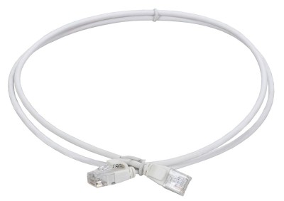 Патч-корд кат.5E UTP LSZH 1.5м slim колпачок с язычком бел. ITK PC08-C5EUL-1M5-SL-WT