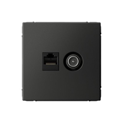 Розетка компьютерная + телевизионная 2-м СП ArtGallery RJ45 кат.5E + TV механизм базальт SE GAL001489