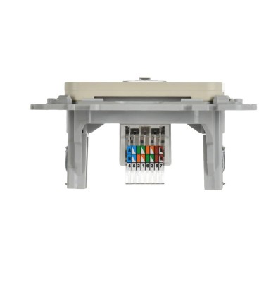 Розетка компьютерная СП FLITE РК5е-1-0-ФлСл RJ45 кат.5E UTP механизм сливочный IEK FI-K12-1-K86