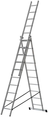 Лестница трехсекционная 3х10 H=285/481/674см 12.19кг алюм. FIT 65435