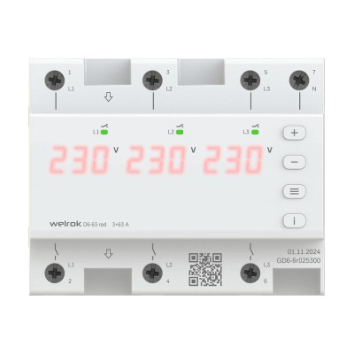 Реле напряжения D6-63 red Welrok 4660251140410