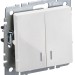 Выключатель 2-кл. СП BRITE ВС10-2-1-БрБ 10А с индик. механизм бел. IEK BR-V20-1-10-K01