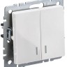 Выключатель 2-кл. СП BRITE ВС10-2-1-БрБ 10А с индик. механизм бел. IEK BR-V20-1-10-K01