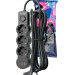 Удлинитель 3х1.5м с заземл. 10А IP20 USB 2800Вт 220В ПВС 3х1 с выкл. черн. КОСМОС YKsm1.5m3g-Z-VU10А-B
