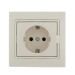 Розетка 1-м СП Mira 16А IP20 с заземл. со вставкой керамика крем. LEZARD 701-0303-122
