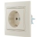 Розетка 1-м СП Mira 16А IP20 с заземл. со вставкой керамика крем. LEZARD 701-0303-122