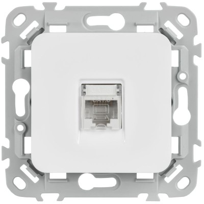 Розетка компьютерная СП FLITE РК6-1-0-ФлБ RJ45 кат.6 UTP механизм бел. IEK FI-K12-2-K01