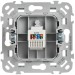 Розетка компьютерная СП FLITE РК6-1-0-ФлБ RJ45 кат.6 UTP механизм бел. IEK FI-K12-2-K01