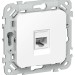 Розетка компьютерная СП FLITE РК6-1-0-ФлБ RJ45 кат.6 UTP механизм бел. IEK FI-K12-2-K01
