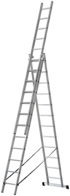 Лестница трехсекционная 3х12 H=343/594/841см 17.83кг усиленная алюм. FIT 65438