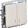 Выключатель 2-кл. СП BRITE ВС10-2-1-БрКр 10А с индик. механизм беж. IEK BR-V20-1-10-K10