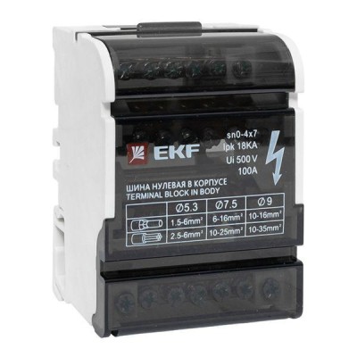 Шина нулевая в корпусе 4х7 EKF sn0-4x7 Шина нулевая в корпусе 4х7 EKF sn0-4x7