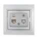 Розетка компьютерная + телефонная 2-м СП Mira RJ45 + RJ11 сер. метал. LEZARD 701-1010-143