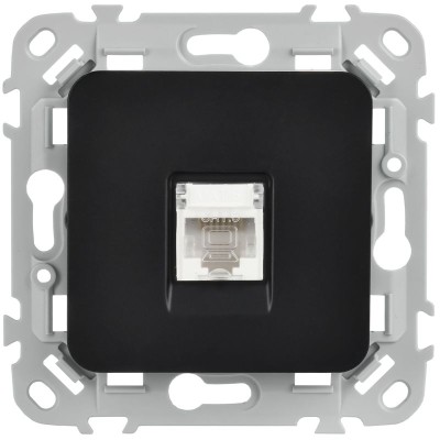 Розетка компьютерная СП FLITE РК6-1-0-ФлЧ RJ45 кат.6 UTP механизм черн. IEK FI-K12-2-K02
