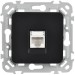 Розетка компьютерная СП FLITE РК6-1-0-ФлЧ RJ45 кат.6 UTP механизм черн. IEK FI-K12-2-K02