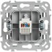 Розетка компьютерная СП FLITE РК6-1-0-ФлЧ RJ45 кат.6 UTP механизм черн. IEK FI-K12-2-K02