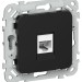 Розетка компьютерная СП FLITE РК6-1-0-ФлЧ RJ45 кат.6 UTP механизм черн. IEK FI-K12-2-K02