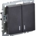 Выключатель 2-кл. СП BRITE ВС10-2-1-БрЧ 10А с индик. механизм черн. IEK BR-V20-1-10-K02