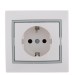 Розетка 1-м СП Mira 16А IP20 с заземл. с сер. вставкой керамика бел. LEZARD 701-0215-122
