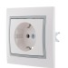Розетка 1-м СП Mira 16А IP20 с заземл. с сер. вставкой керамика бел. LEZARD 701-0215-122
