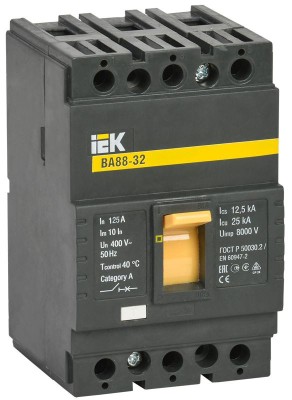 Выключатель автоматический 3п 125А 25кА ВА 88-32 KARAT IEK SVA10-3-0125