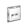 Розетка компьютерная 2-м AtlasDesign RJ45+RJ45 кат.5E механизм лотос SE ATN001385