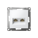 Розетка компьютерная 2-м AtlasDesign RJ45+RJ45 кат.5E механизм лотос SE ATN001385