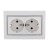 Розетка 2-м СП Mira 16А IP20 с заземл. с сер. вставкой керамика бел. LEZARD 701-0215-127