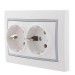 Розетка 2-м СП Mira 16А IP20 с заземл. с сер. вставкой керамика бел. LEZARD 701-0215-127