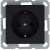 Розетка 1-м Shuko 16А IP20 с заземл. защ. шторки механизм черн. матов. soft touch Jasmart G5501PB