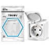 Розетка 1-м ОП Dita 16А IP54 250В с заземл. с крышкой бел. TOKOV ELECTRIC TKL-DT-R1Z-C01-IP54