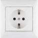 Розетка 1-м СП Valena 16А IP21 230/250В 2P+E с заземл. защ. шторки на винтах механизм бел. IEK 774421