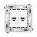 Розетка компьютерная 2-м СП Avanti "Белое облако" RJ45 кат.6 без шторок механизм DKC 4400694