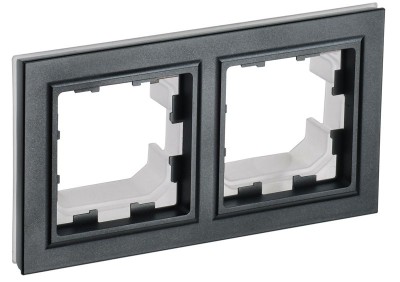 Рамка 2-м IP44 BRITE РУ-2-БрЧ-44 черн. IEK BR-M22-44-K02