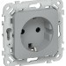 Розетка СП FLITE РС11-1-ФлС 16А с заземл. без защ. шторок безвинтовое крепление механизм сер. IEK FI-R11-16-1-K03
