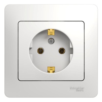 Розетка 1-м СП Glossa 16А IP20 с заземл. в сборе бел. SE GSL000142 Розетка 1-м СП Glossa 16А IP20 с заземл. в сборе бел. SE GSL000142